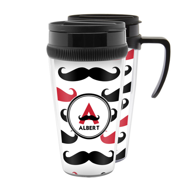 Custom Mustache Print Acrylic Travel Mug (Personalized)
