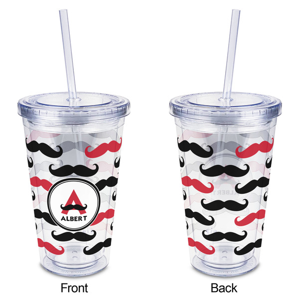 Mustache Print Acrylic Tumbler - Full Print - Approval