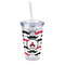 Mustache Print 16oz Double Wall Acrylic Tumbler with Lid & Straw - Full Print (Personalized)