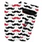 Mustache Print Adult Ankle Socks - Single Pair - Front and Back