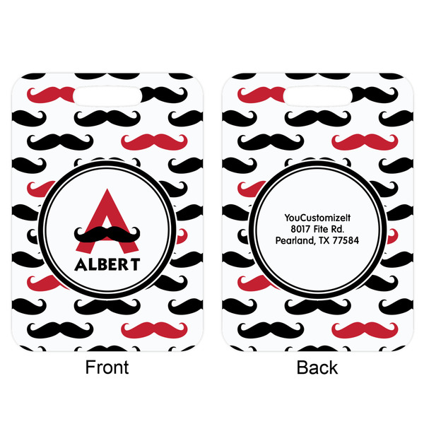Mustache Print Aluminum Luggage Tag (Front + Back)