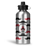 Mustache Print Water Bottle - Aluminum - 20 oz (Personalized)