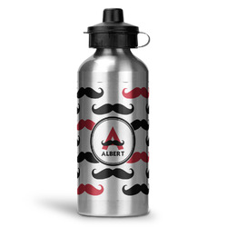 Mustache Print Water Bottles - 20 oz - Aluminum (Personalized)