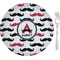 Mustache Print 8" Glass Appetizer / Dessert Plates - Single or Set (Personalized)
