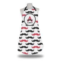 Mustache Print Apron w/ Name and Initial