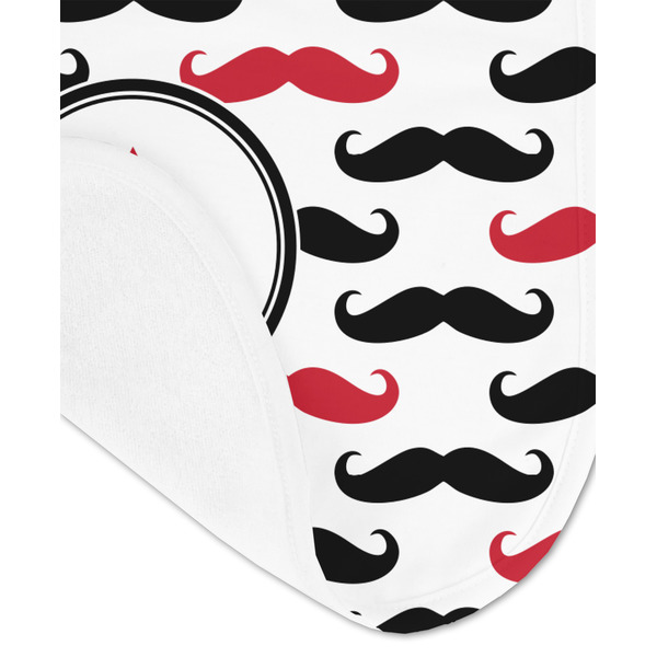 Mustache Print Baby Bib - AFT detail