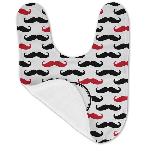Mustache Print Baby Bib - AFT folded