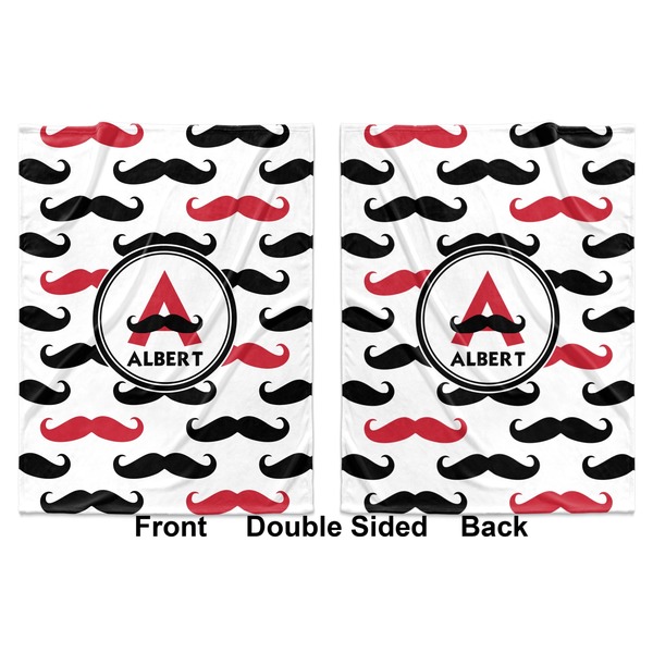 Mustache Print Baby Blanket (Double Sided - Printed Front and Back)