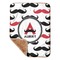 Mustache Print Baby Sherpa Blanket - Corner Showing Soft