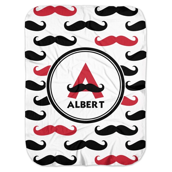 Custom Mustache Print Baby Swaddling Blanket (Personalized)