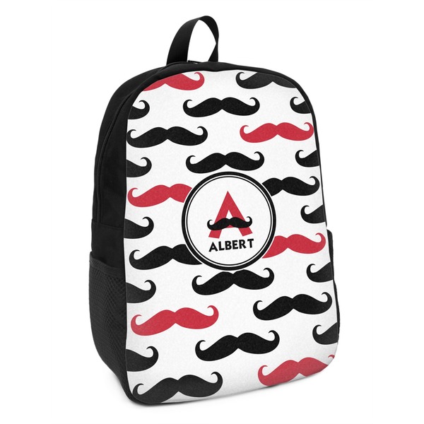 Custom Mustache Print Kids Backpack (Personalized)