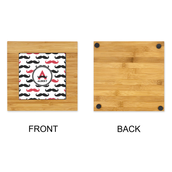 Mustache Print Bamboo Trivet with 6" Tile - APPROVAL