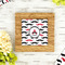 Mustache Print Bamboo Trivet with 6" Tile - LIFESTYLE