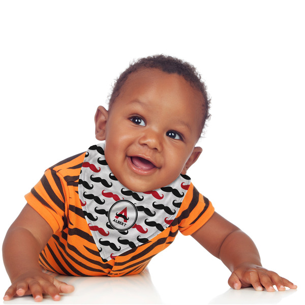 Mustache Print Bandana Bib - (Lifestyle 1 boy)