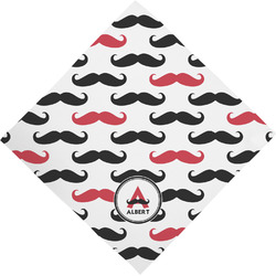 Mustache Print Dog Bandana Scarf w/ Name and Initial