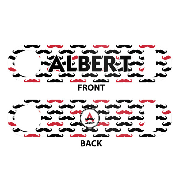 Mustache Print Bar Bottle Opener - White - Approval