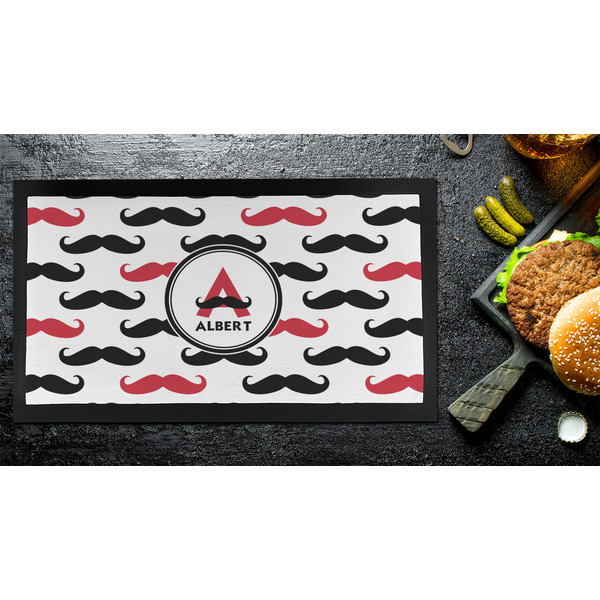 Mustache Print Bar Mat - Small - LIFESTYLE