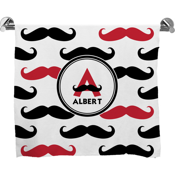 Custom Mustache Print Bath Towel (Personalized)