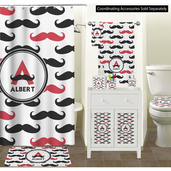 Mustache Print Bathroom Scene