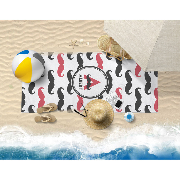 Mustache Print Beach Towel Lifestyle