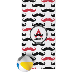 Mustache Print Beach Towel (Personalized)
