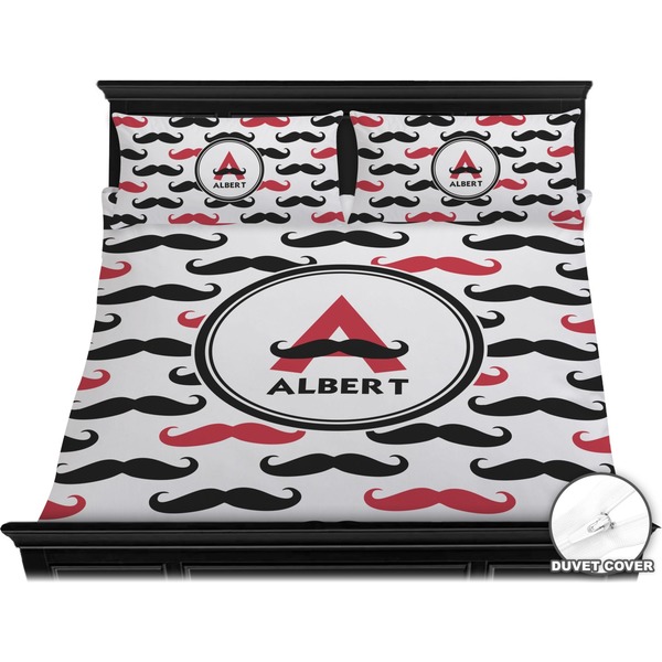 Mustache Print Bedding Set (King) - Duvet
