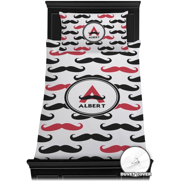 Mustache Print Bedding Set (Twin) - Duvet
