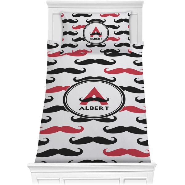 Custom Mustache Print Comforter Set - Twin XL (Personalized)