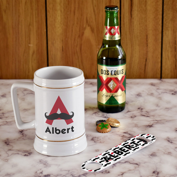 Mustache Print Beer Stein - In Context