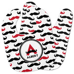 Mustache Print Baby Bib w/ Name and Initial