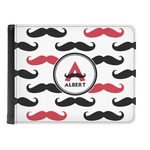 Mustache Print Genuine Leather Men's Bi-fold Wallet (Personalized)