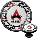 Mustache Print Cabinet Knob (Black) (Personalized)