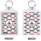 Mustache Print Bling Keychain (Front + Back)
