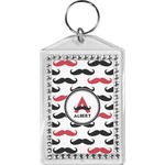 Mustache Print Bling Keychain (Personalized)