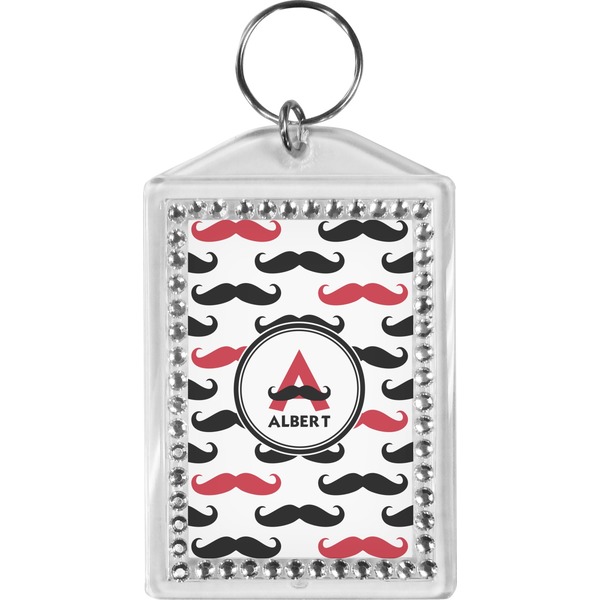Custom Mustache Print Bling Keychain (Personalized)
