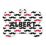 Mustache Print Bone Shaped Dog ID Tag (Personalized)