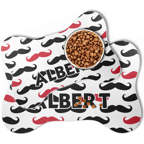 Mustache Print Bone Shaped Dog Mats - MAIN