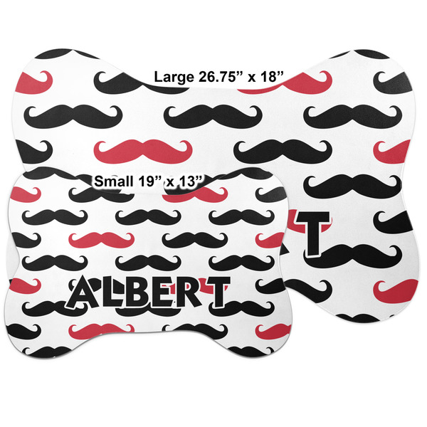 Mustache Print Bone Shaped Mat Comparison