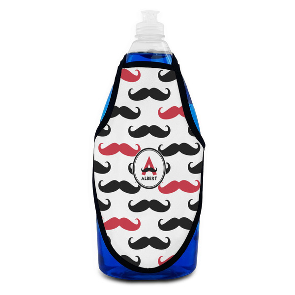 Mustache Print Bottle Apron - Soap - FRONT