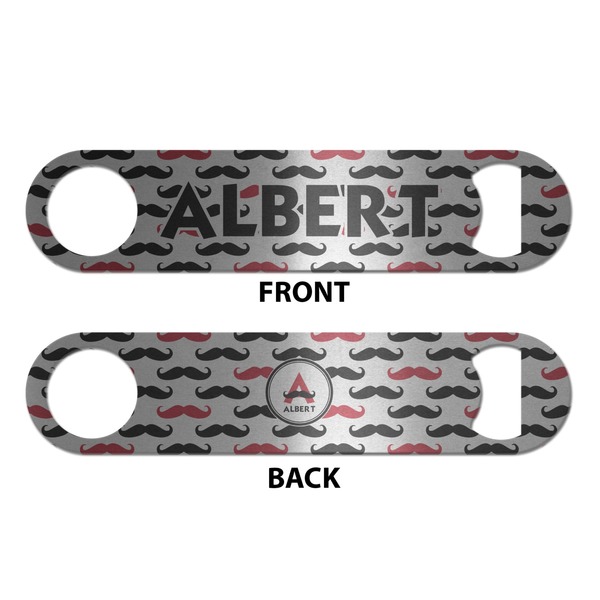 Mustache Print Bottle Opener - Front & Back