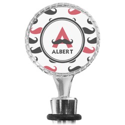 Mustache Print Wine Bottle Stopper (Personalized)