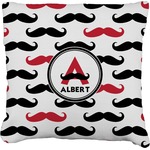 Mustache Print Faux-Linen Throw Pillow 20" (Personalized)