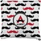 Mustache Print Burlap Pillow 22"