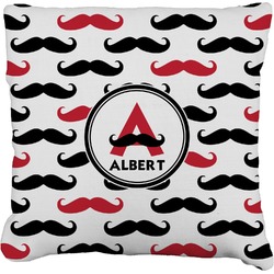 Mustache Print Faux-Linen Throw Pillow 26" (Personalized)