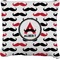 Mustache Print Faux-Linen Throw Pillow 26" (Personalized)