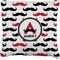 Mustache Print Burlap Pillow (Personalized)