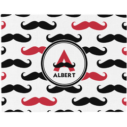 Mustache Print Woven Fabric Placemat - Twill w/ Name and Initial