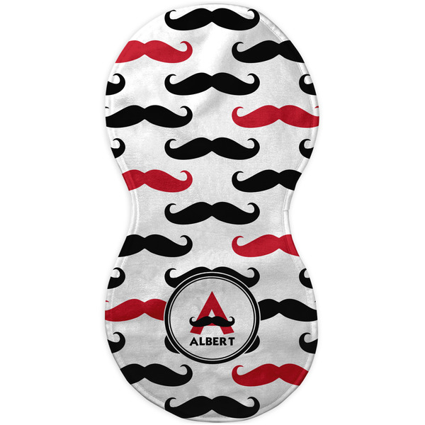 Mustache Print Burp Peanut Shaped Flat