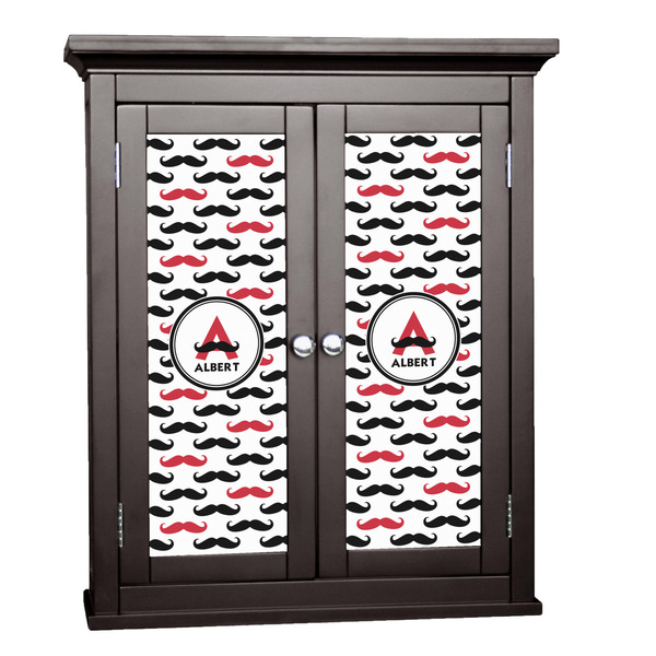 Custom Mustache Print Cabinet Decal - Medium (Personalized)