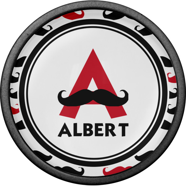 Mustache Print Cabinet Knob - Black - Front